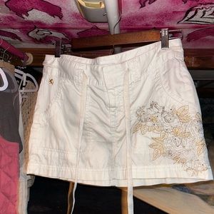 White mini skirt